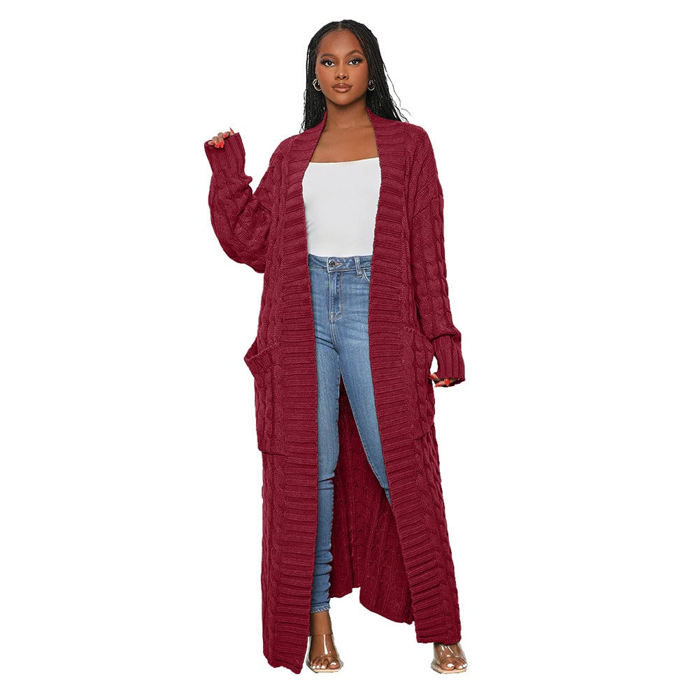 Langer Strickcardigan