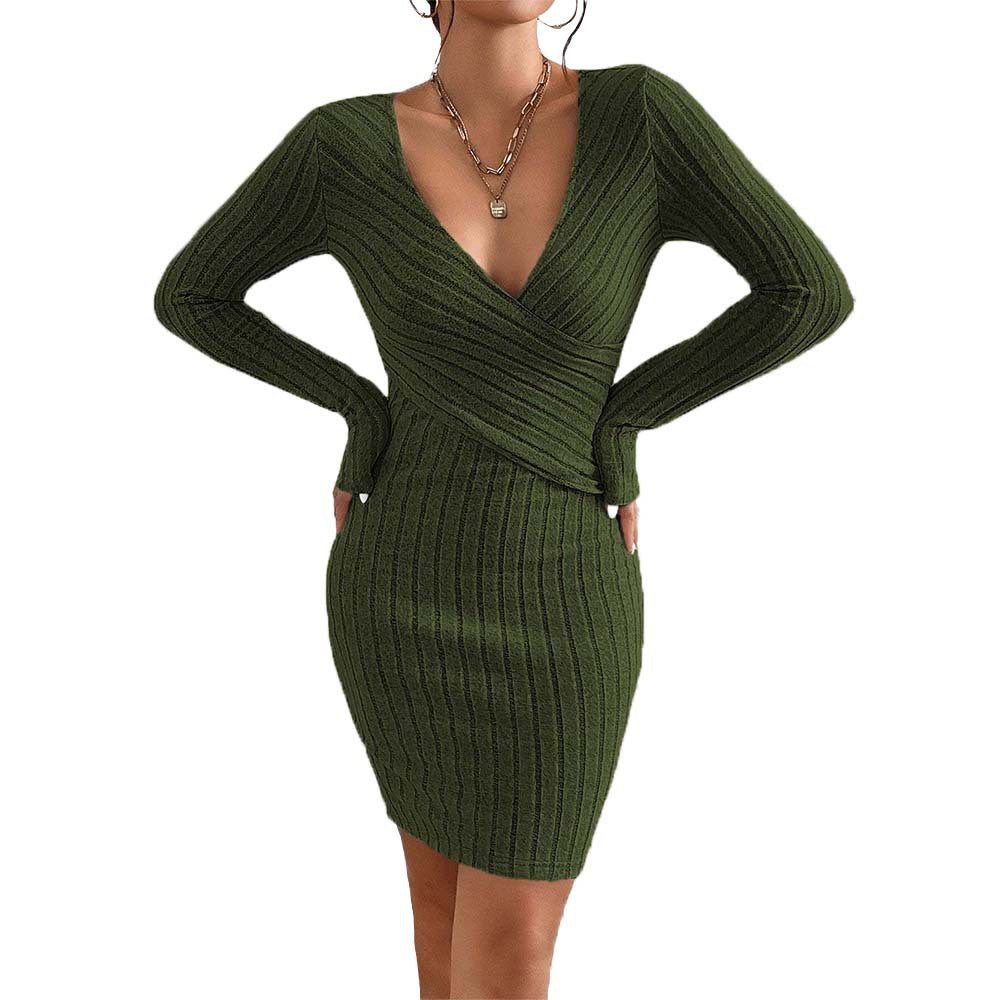 Strickkleid mit V-Ausschnitt